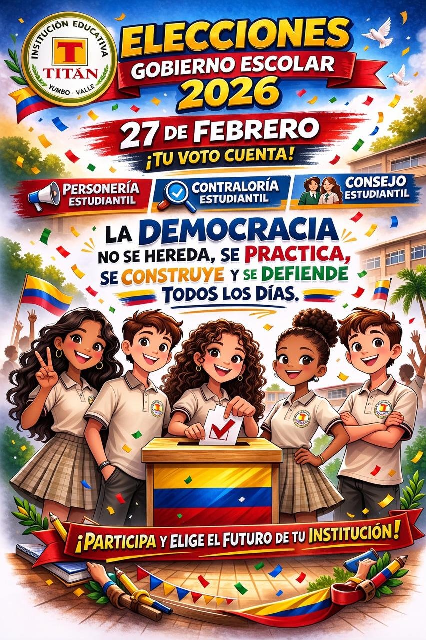 La democracia se vive en la Institución Educativa TITÁN: Nos preparamos para las elecciones de Gobierno Escolar.